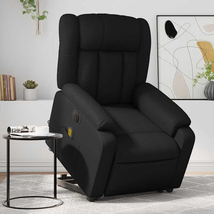 Electric Stand up Massage Recliner Chair Black Faux Leather