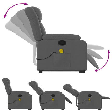 Stand up Massage Recliner Chair Dark Gray Fabric