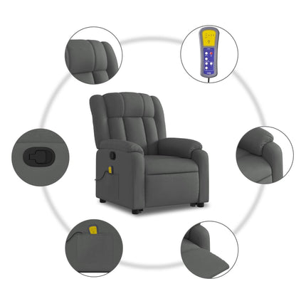 Stand up Massage Recliner Chair Dark Gray Fabric