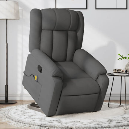 Stand up Massage Recliner Chair Dark Gray Fabric