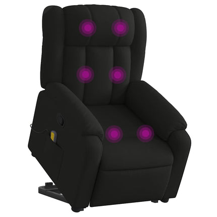 Stand up Massage Recliner Chair Black Fabric