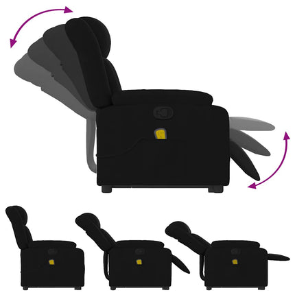 Stand up Massage Recliner Chair Black Fabric