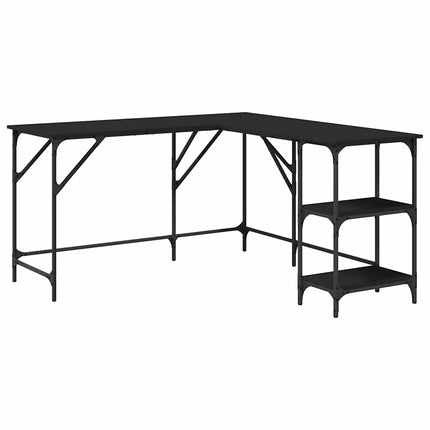 Desk Black 54.7"x54.7"x29.5" Engineered Wood