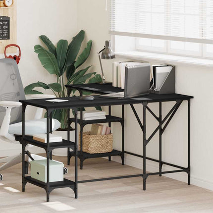 Desk Black 54.7"x54.7"x29.5" Engineered Wood