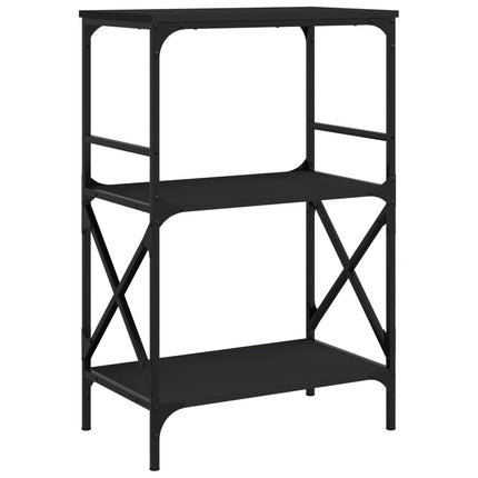 Bookcase 3-Tier Black 23.2"x13.8"x35.6" Engineered Wood