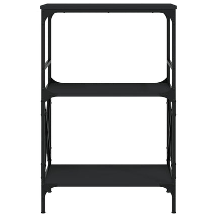 Bookcase 3-Tier Black 23.2"x13.8"x35.6" Engineered Wood