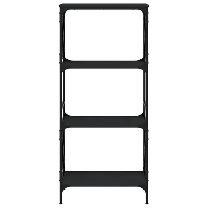 Bookcase 4-Tier Black 23.2"x13.8"x52" Engineered Wood