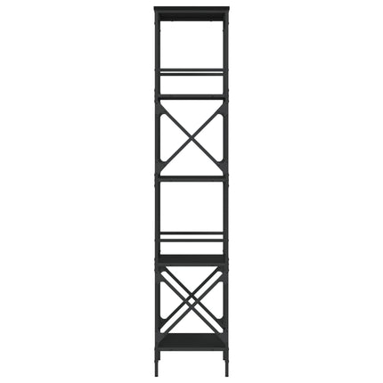 Bookcase 5-Tier Black 23.2"x13.8"x67.3" Engineered Wood