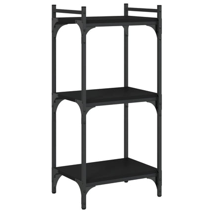 Bookcase 3-Tier Black 15.7"x11.8"x33.9" Engineered Wood