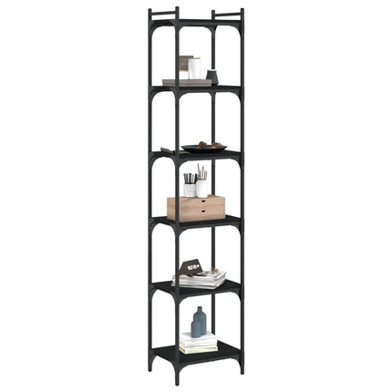 Bookcase 6-Tier Black 15.7"x11.8"x74" Engineered Wood