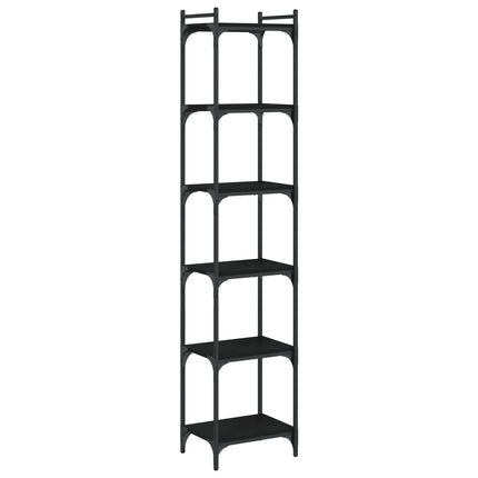 Bookcase 6-Tier Black 15.7"x11.8"x74" Engineered Wood