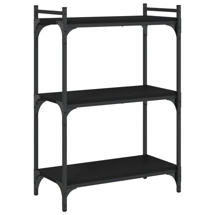 Bookcase 3-Tier Black 23.6"x11.8"x33.9" Engineered Wood