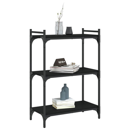 Bookcase 3-Tier Black 23.6"x11.8"x33.9" Engineered Wood