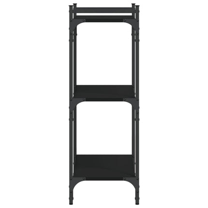 Bookcase 3-Tier Black 23.6"x11.8"x33.9" Engineered Wood