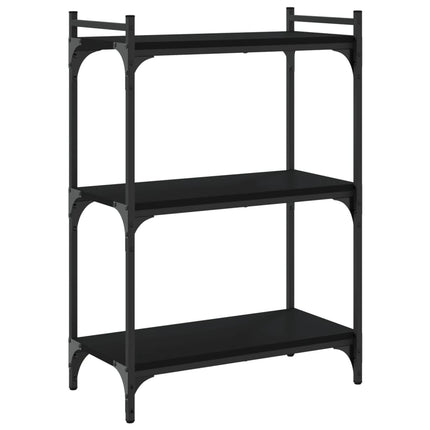 Bookcase 3-Tier Black 23.6"x11.8"x33.9" Engineered Wood