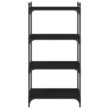 Bookcase 4-Tier Black 23.6"x11.8"x47.2" Engineered Wood