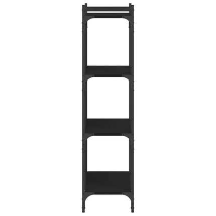Bookcase 4-Tier Black 23.6"x11.8"x47.2" Engineered Wood