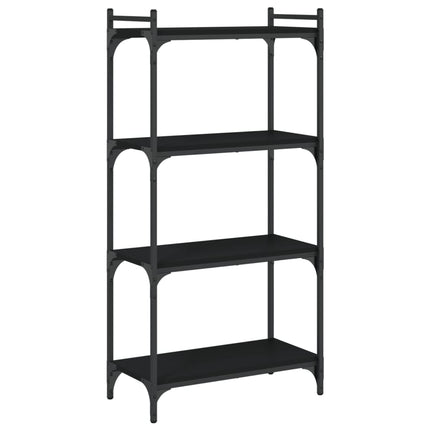Bookcase 4-Tier Black 23.6"x11.8"x47.2" Engineered Wood