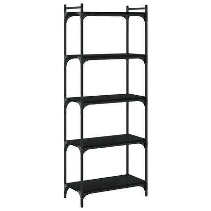 Bookcase 5-Tier Black 23.6"x11.8"x60.6" Engineered Wood