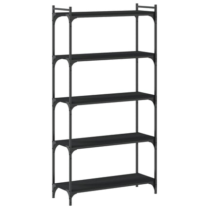 Bookcase 5-Tier Black 31.5"x11.8"x60.6" Engineered Wood