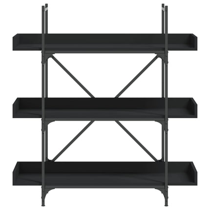 Bookcase 3-Tier Black 39.4"x13"x42.7" Engineered Wood