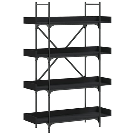 Bookcase 4-Tier Black 39.4"x13"x57.3" Engineered Wood