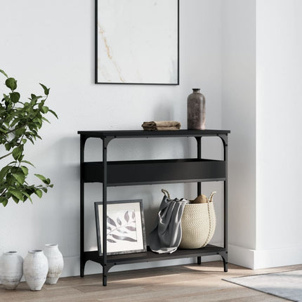 Console Table with Shelf Black 29.5"x11.4"x29.5" Engineered Wood