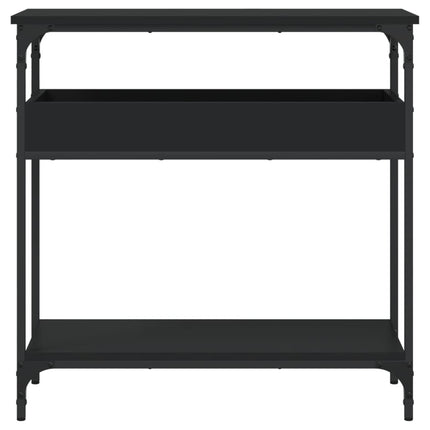 Console Table with Shelf Black 29.5"x11.4"x29.5" Engineered Wood