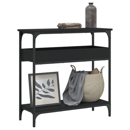 Console Table with Shelf Black 29.5"x11.4"x29.5" Engineered Wood