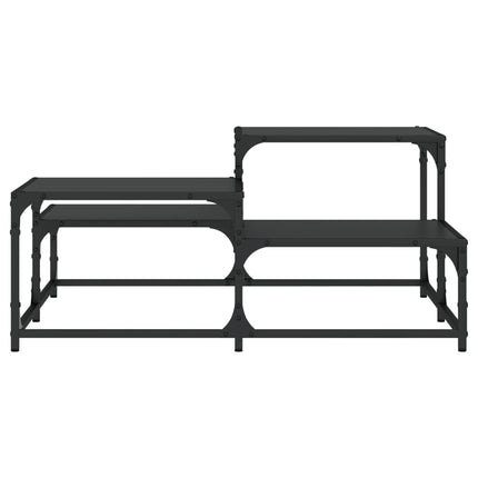 Coffee Table Black 34.4"x34.4"x15.7" Engineered Wood