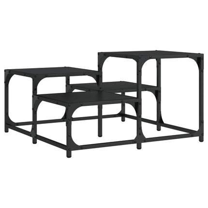 Coffee Table Black 26.8"x26.8"x15.7" Engineered Wood