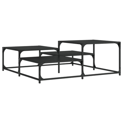 Coffee Table Black 42.1"x42.1"x15.7" Engineered Wood