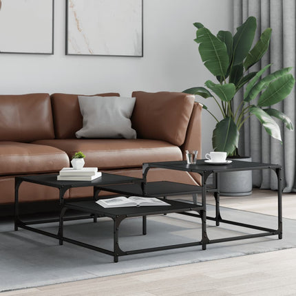 Coffee Table Black 42.1"x42.1"x15.7" Engineered Wood