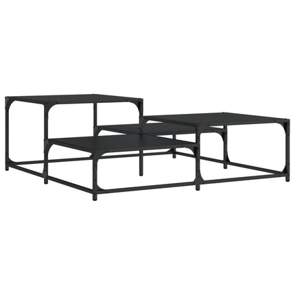 Coffee Table Black 42.1"x42.1"x15.7" Engineered Wood
