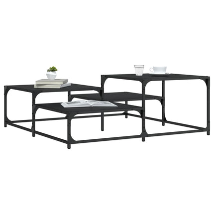Coffee Table Black 42.1"x42.1"x15.7" Engineered Wood