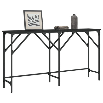 Console Table Black 55.1"x11.4"x29.5" Engineered Wood