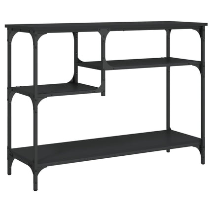 Console Table with Shelves Black 39.4"x13.8"x29.5