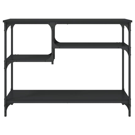 Console Table with Shelves Black 39.4"x13.8"x29.5