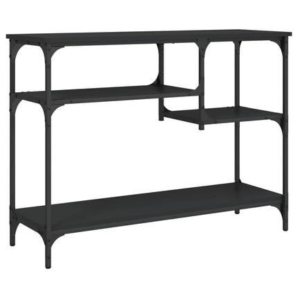 Console Table with Shelves Black 39.4"x13.8"x29.5