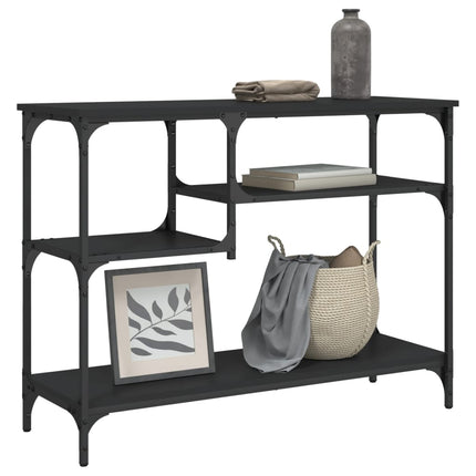Console Table with Shelves Black 39.4"x13.8"x29.5
