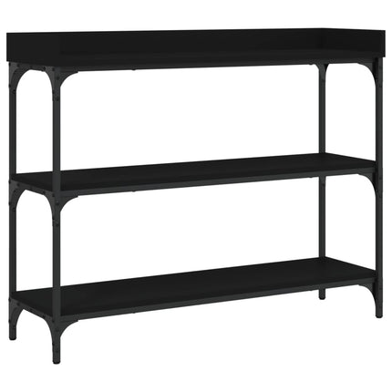 Console Table with Shelves Black 39.4"x11.8"x31.5