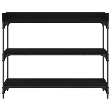 Console Table with Shelves Black 39.4"x11.8"x31.5