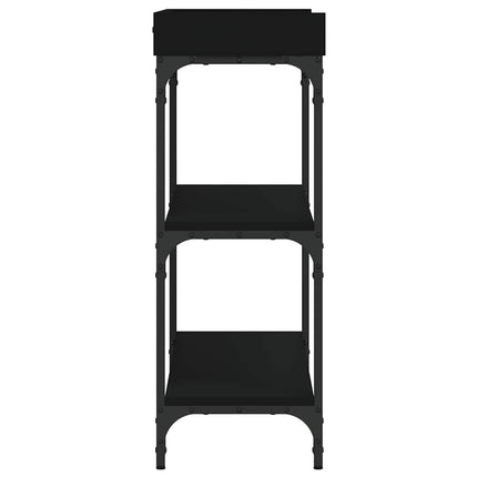 Console Table with Shelves Black 39.4"x11.8"x31.5