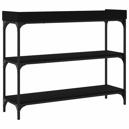 Console Table with Shelves Black 39.4"x11.8"x31.5