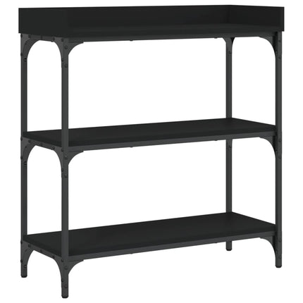 Console Table with Shelves Black 29.5"x11.8"x31.5