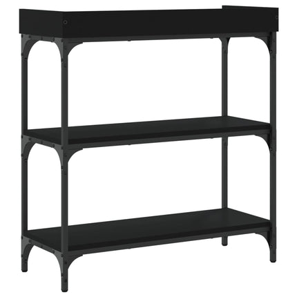 Console Table with Shelves Black 29.5"x11.8"x31.5