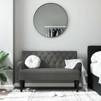 Bench with Backrest Dark Grey 47.2x24.4x29.7" Fabric