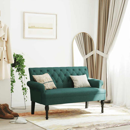 Bench with Backrest Dark Green 47.2"x24.4"x29.7" Fabric
