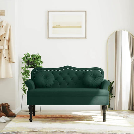 Bench with Cushions Dark Green 47.4x25.6x29.5" Velvet