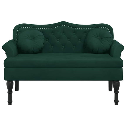 Bench with Cushions Dark Green 47.4x25.6x29.5" Velvet